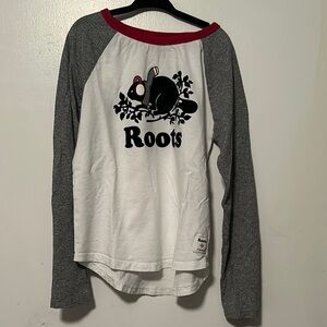 Roots Kids Raglan Shirt - White and Grey